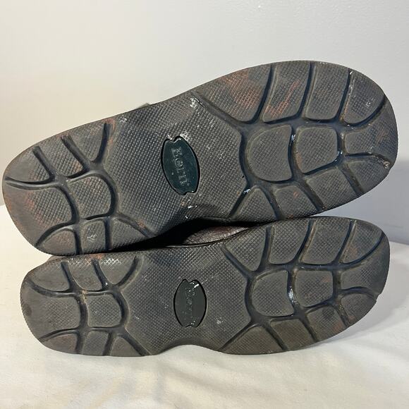 Born Boots Brown Leather Wool Blanket Aztec Western Boho Mid Calf Pull On 8M/39 - Picture 8 of 8